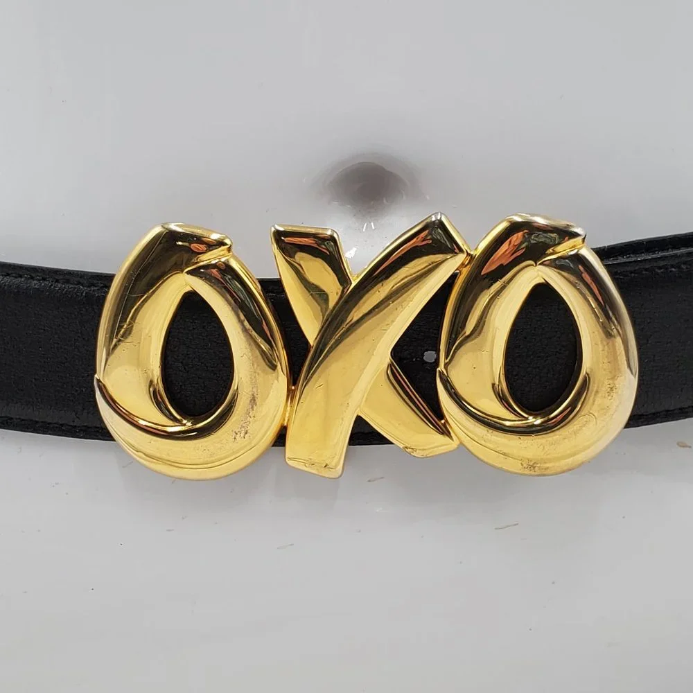 Paloma Picasso OXO Signature Black Leather Belt